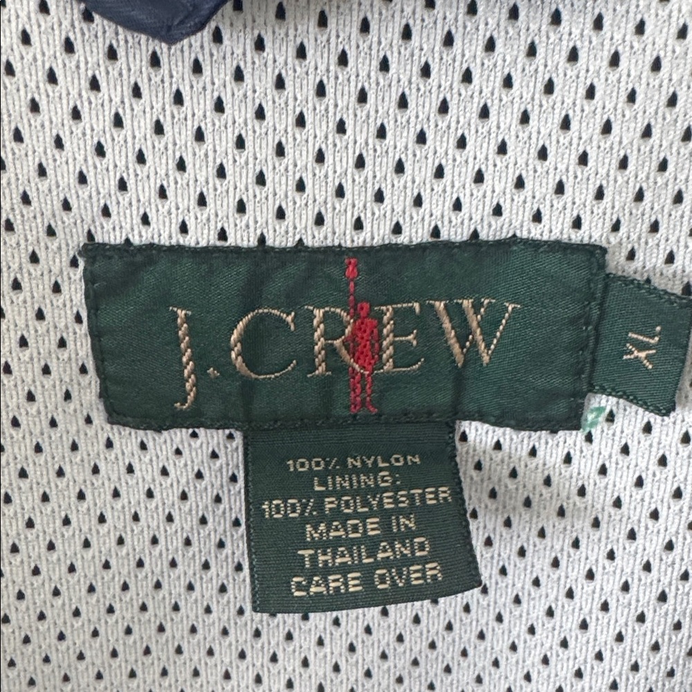 J. Crew Oarsman 90’s Rain Windbreaker Reflective Full Zip Jacket Size XL - Picture 2 of 11